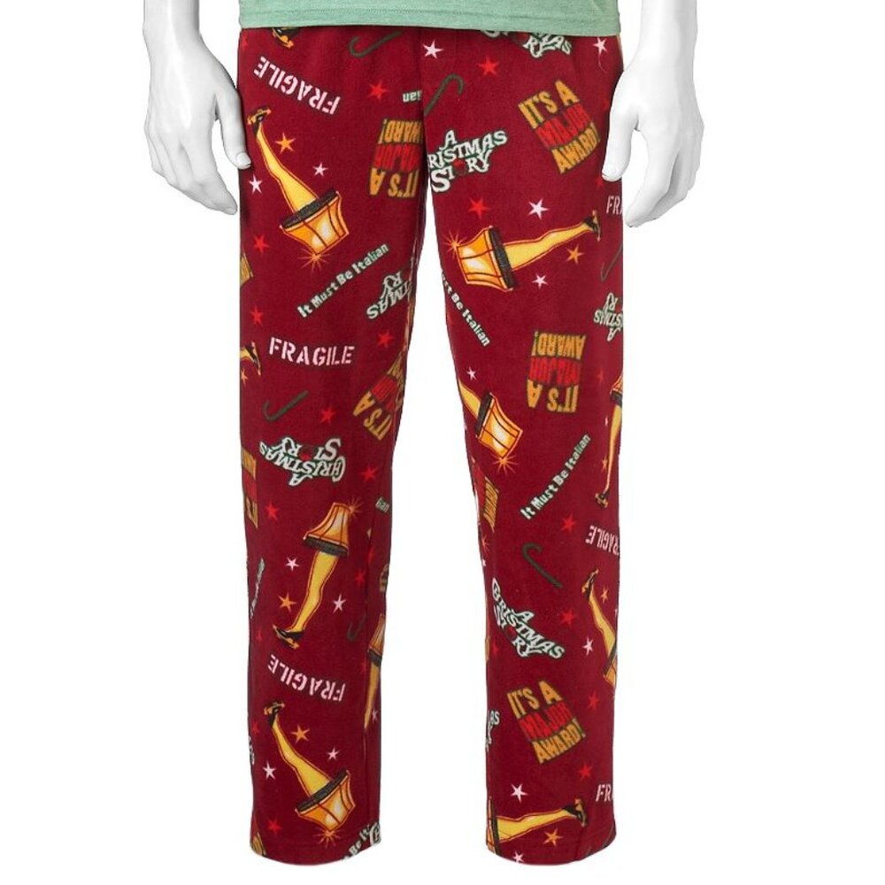 New! A Christmas Story Movie Leg Lamp Fleece Lounge Pants Pajama Bottoms